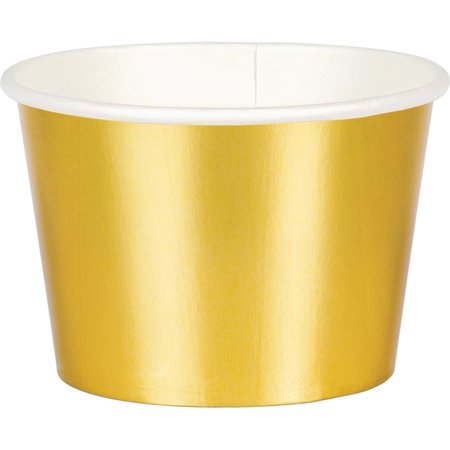 CREATIVE CONVERTING Gold Foil Treat Cups, 2.5"x3.5", 96PK 351527